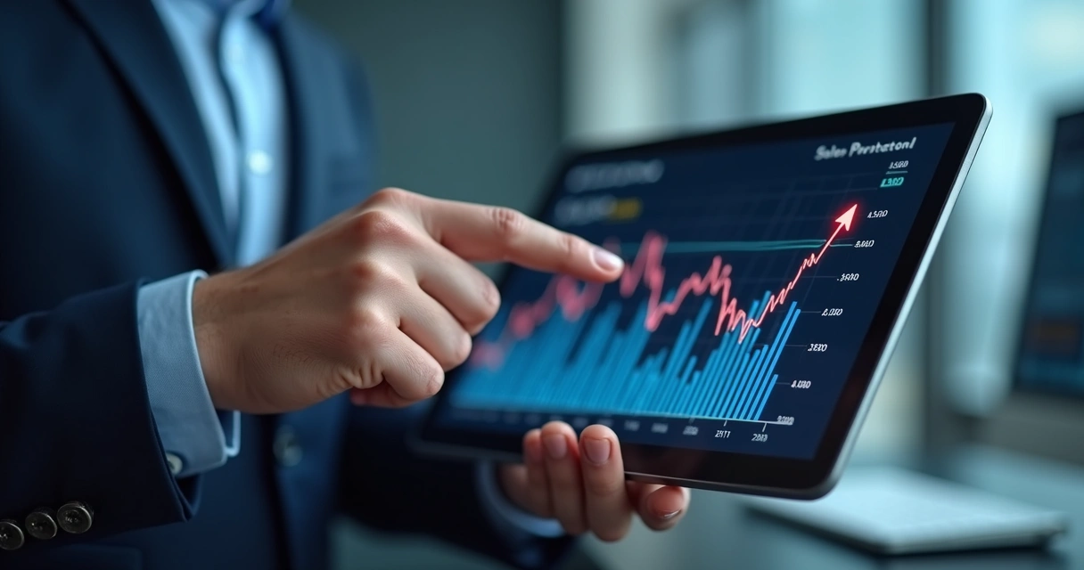 Gráfico mostrando queda de vendas em dashboard digital
