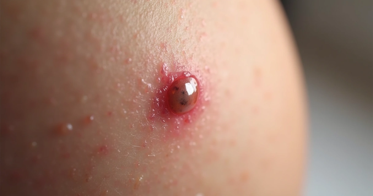 Close em lesão genital discreta