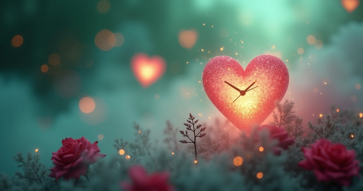 Símbolos esotéricos de amor em um fundo misterioso 