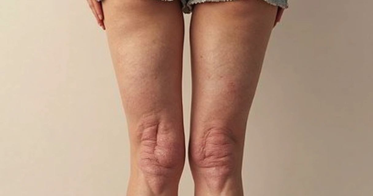 Pernas femininas com varizes visíveis mostrando veias dilatadas e inchaço em fundo neutro claro 