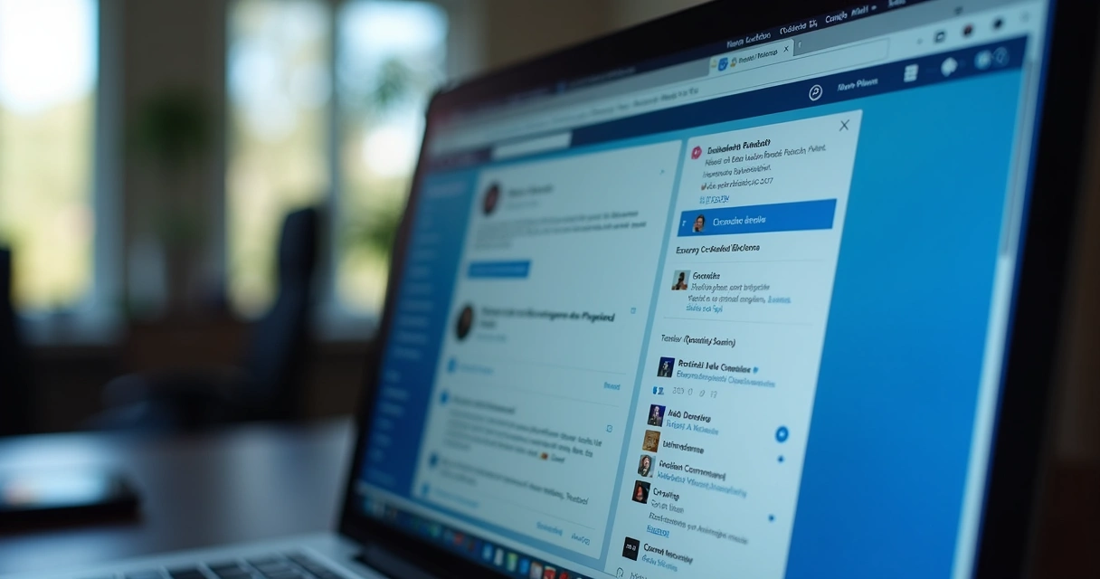 Tela de LinkedIn mostrando notificações de engajamento, como comentários e visualizações de perfil 