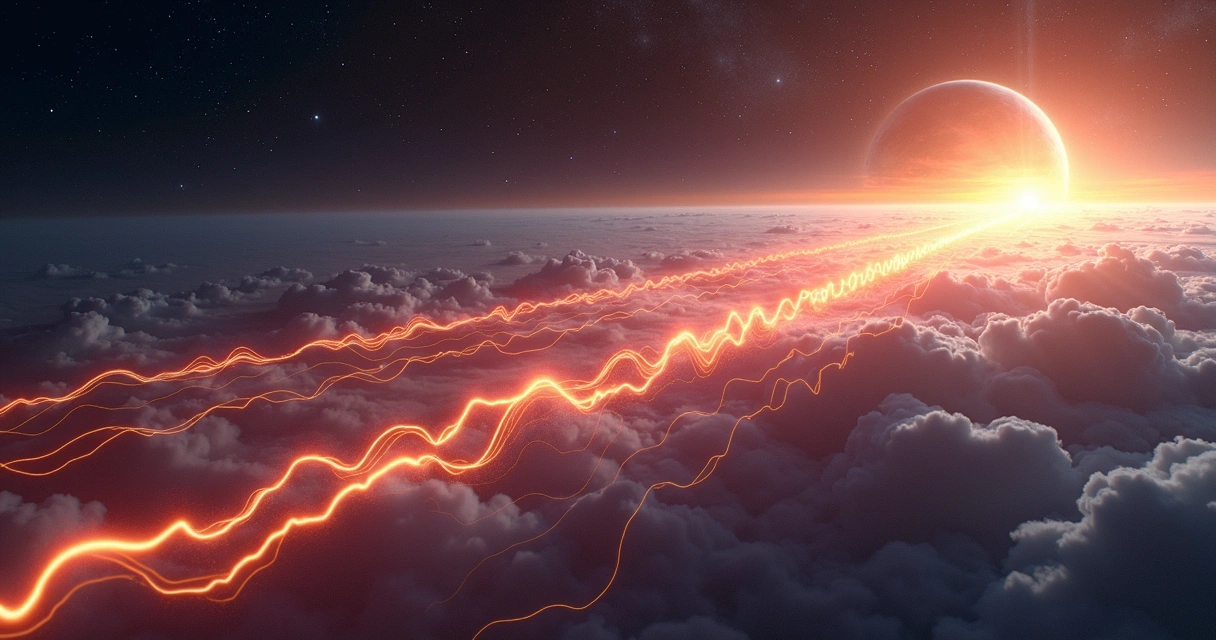 Sinal de rádio atravessando o universo até a Terra 