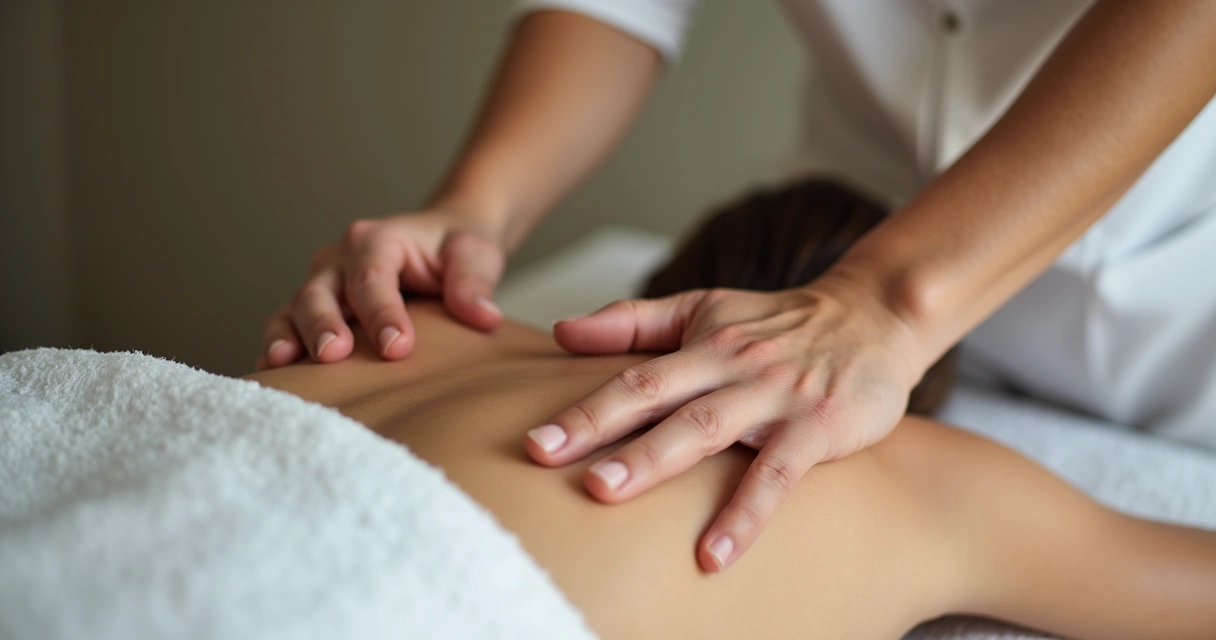 Cliente levanta mão sinalizando pausa ao massagista 