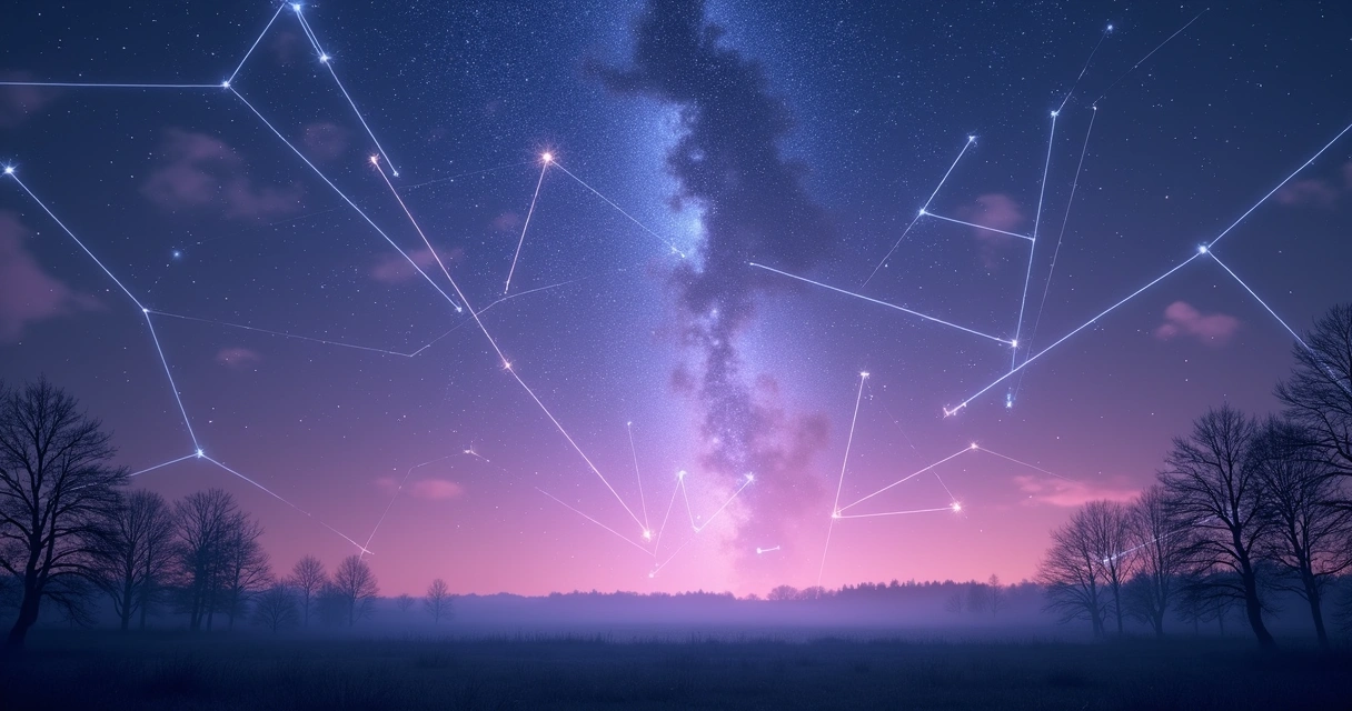 Luzes brilhantes cruzando o céu noturno, simbolizando sincronicidade e sinais do universo. 