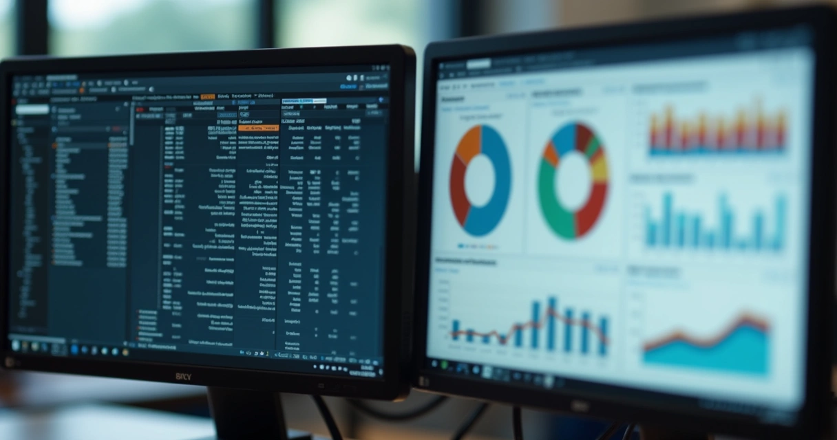 Telas antigas de sistema legado lado a lado com interface moderna 