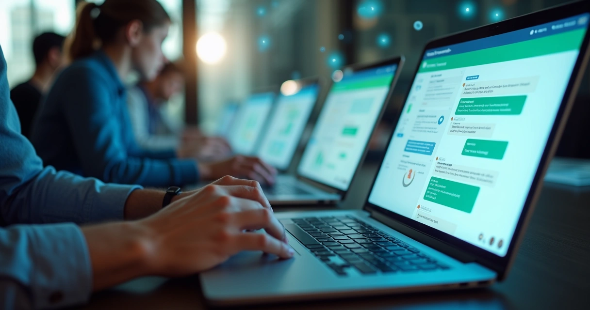 Equipe usando IA em atendimento digital no WhatsApp 