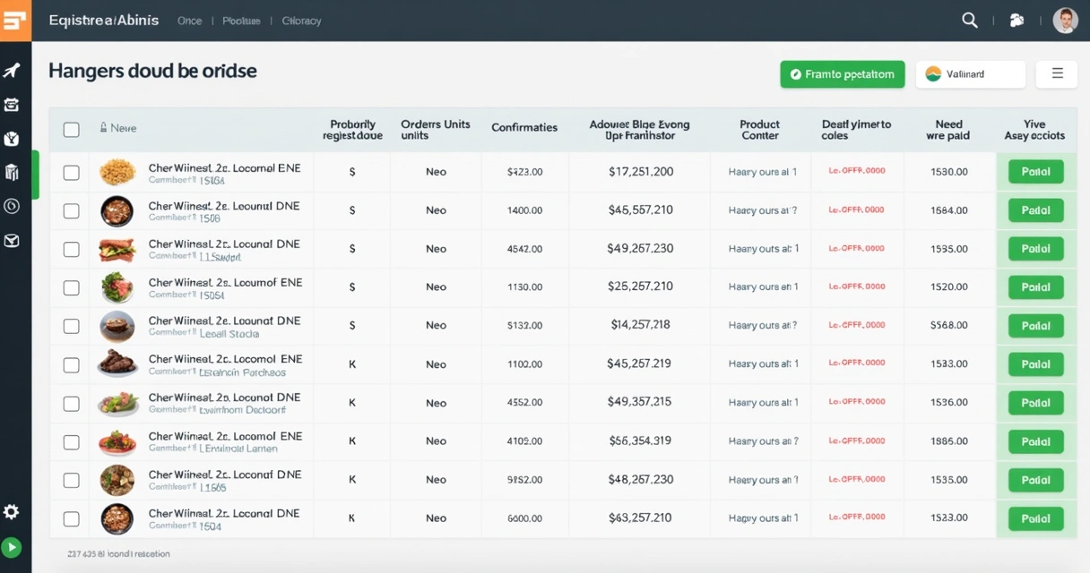 Tela de sistema de compra coletiva com pedidos de várias franquias