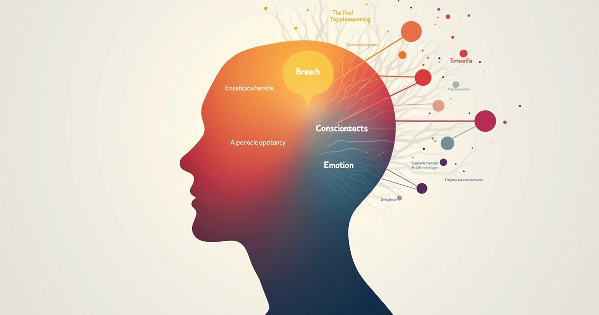 Ilustración de un sistema humano donde se conectan conciencia, emoción, propósito y comportamiento. 