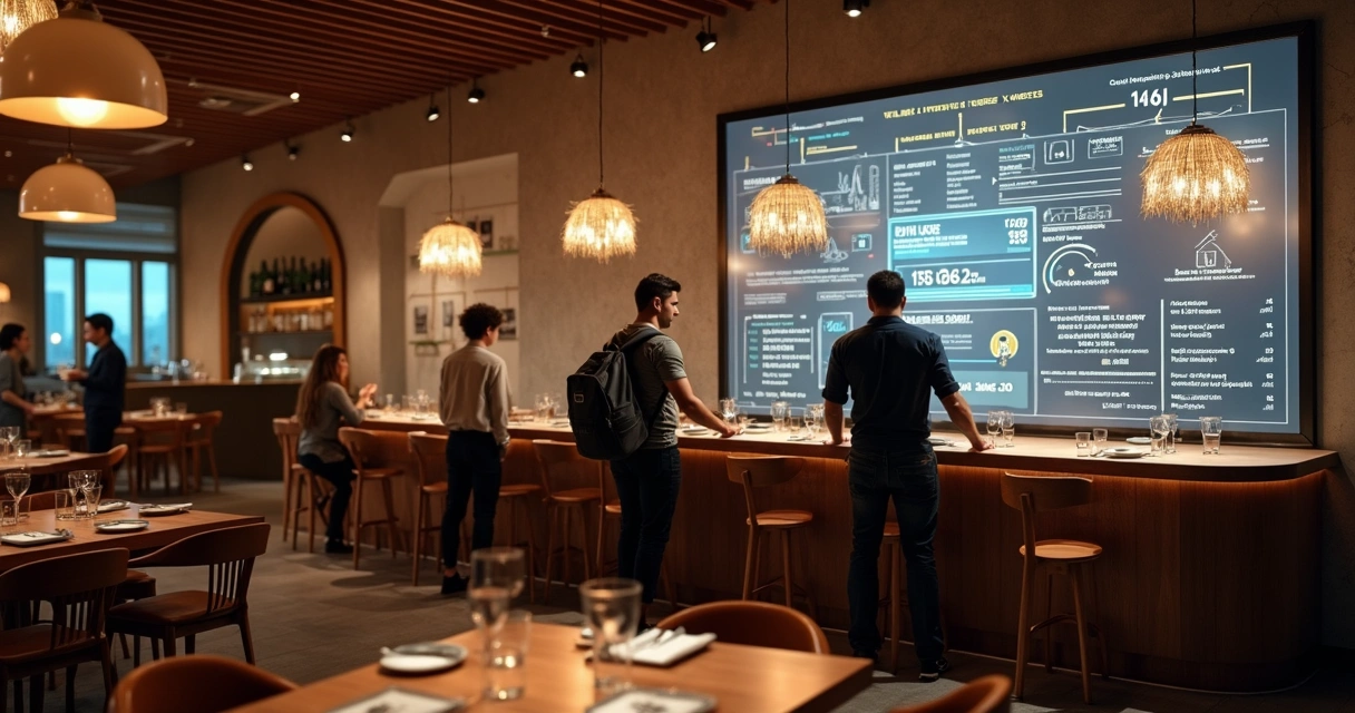 Painel digital de pedidos de restaurante online 