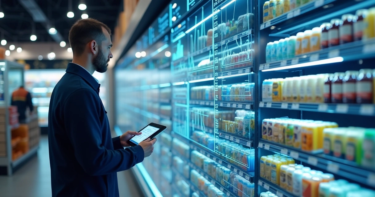 Sistema automatizado de estoque em supermercado monitorando produtos 