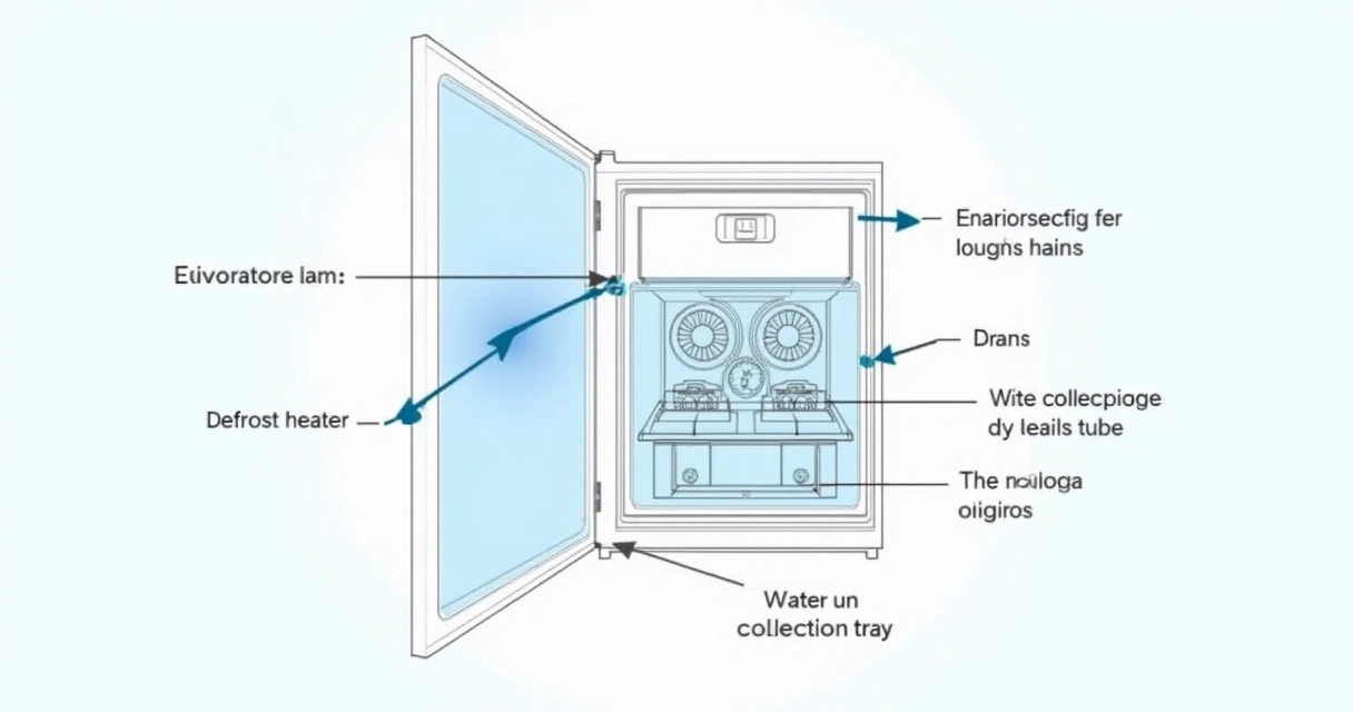 Diagrama dos componentes internos de um sistema frost free 