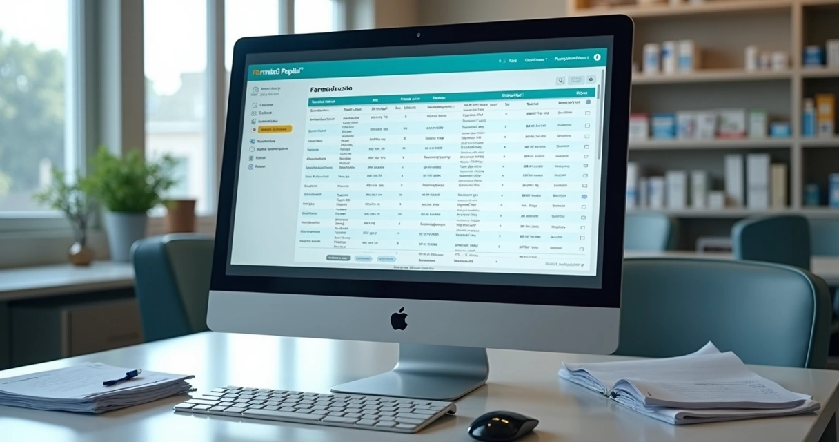 Tela de sistema de gestão farmacêutica exibindo painel da Farmácia Popular 