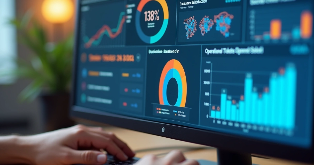 Tela de sistema de gestão para ISP mostrando indicadores de clientes e operações 