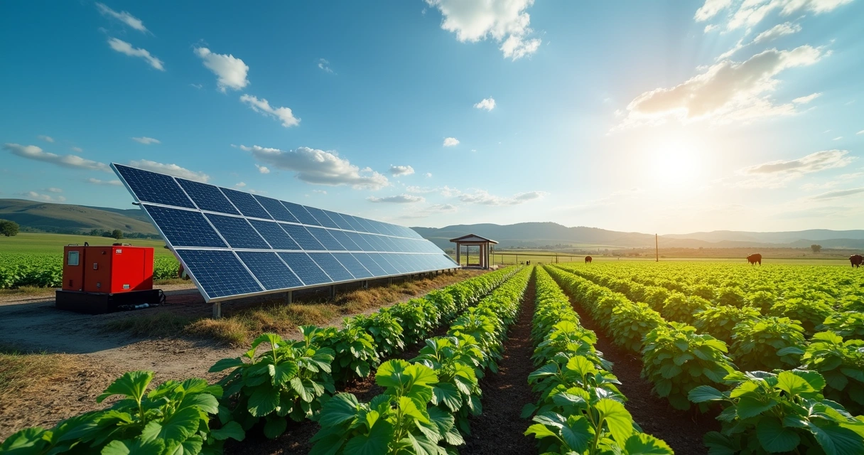 Sistemas híbridos de energia solar e gerador a diesel em área rural 