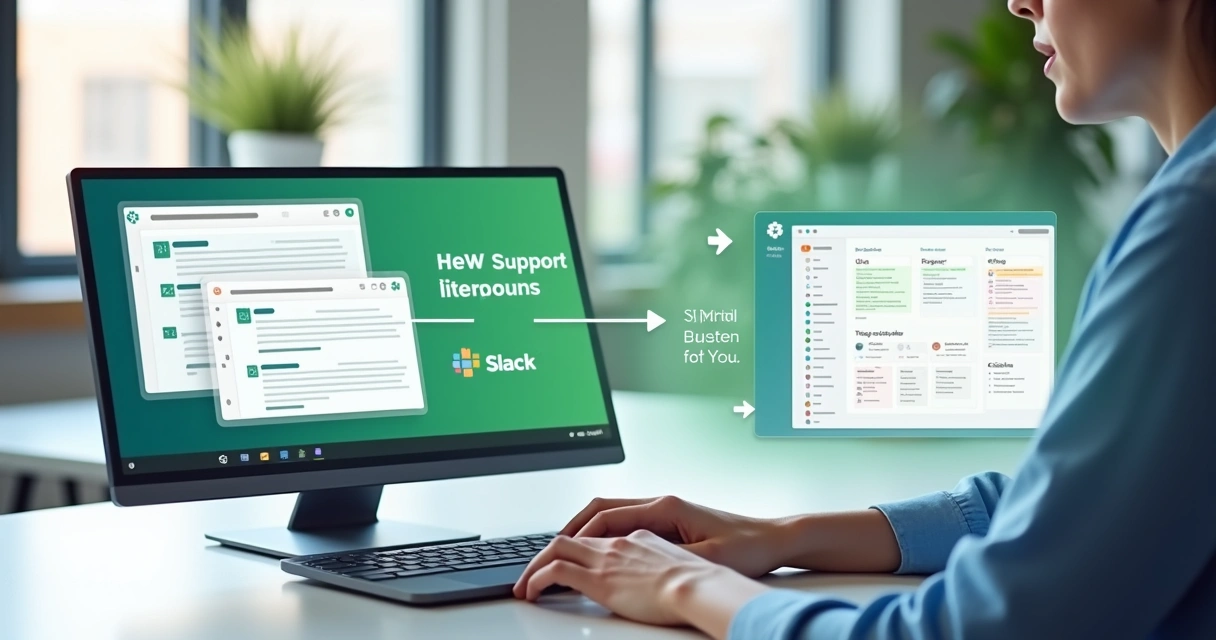 Solicitação de suporte sendo enviada do Slack para um sistema de chamados integrado. 