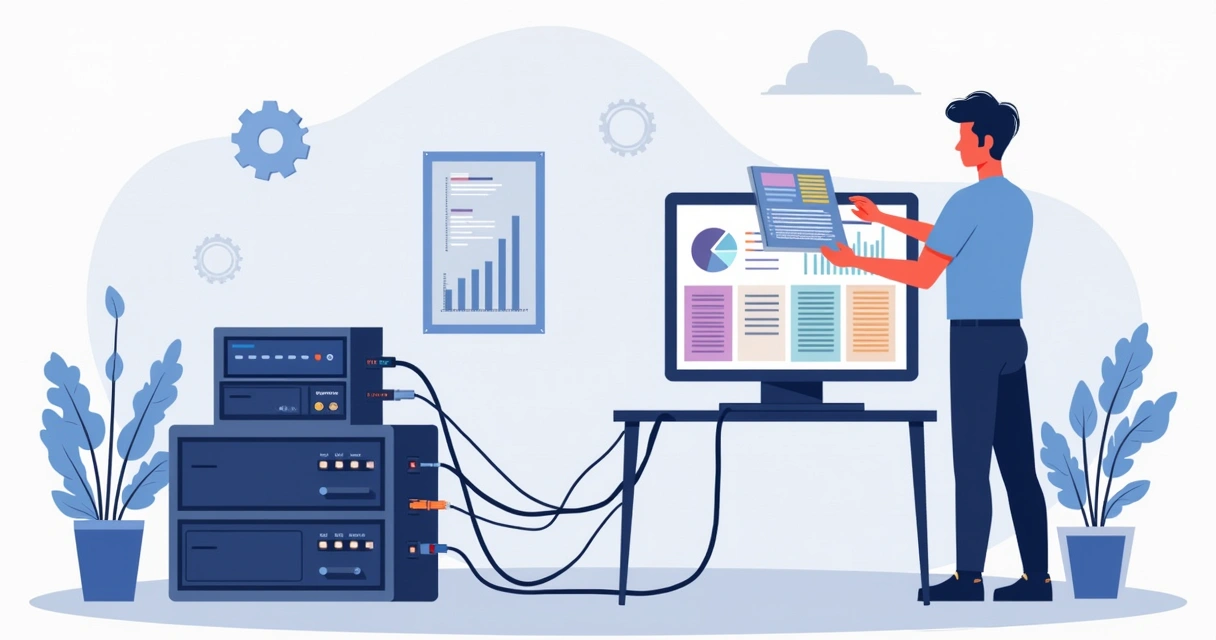 Profissional conectando sistema antigo ao BI moderno 