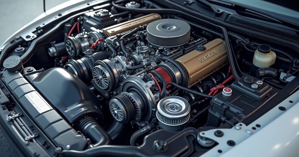 Componentes do motor de um veículo