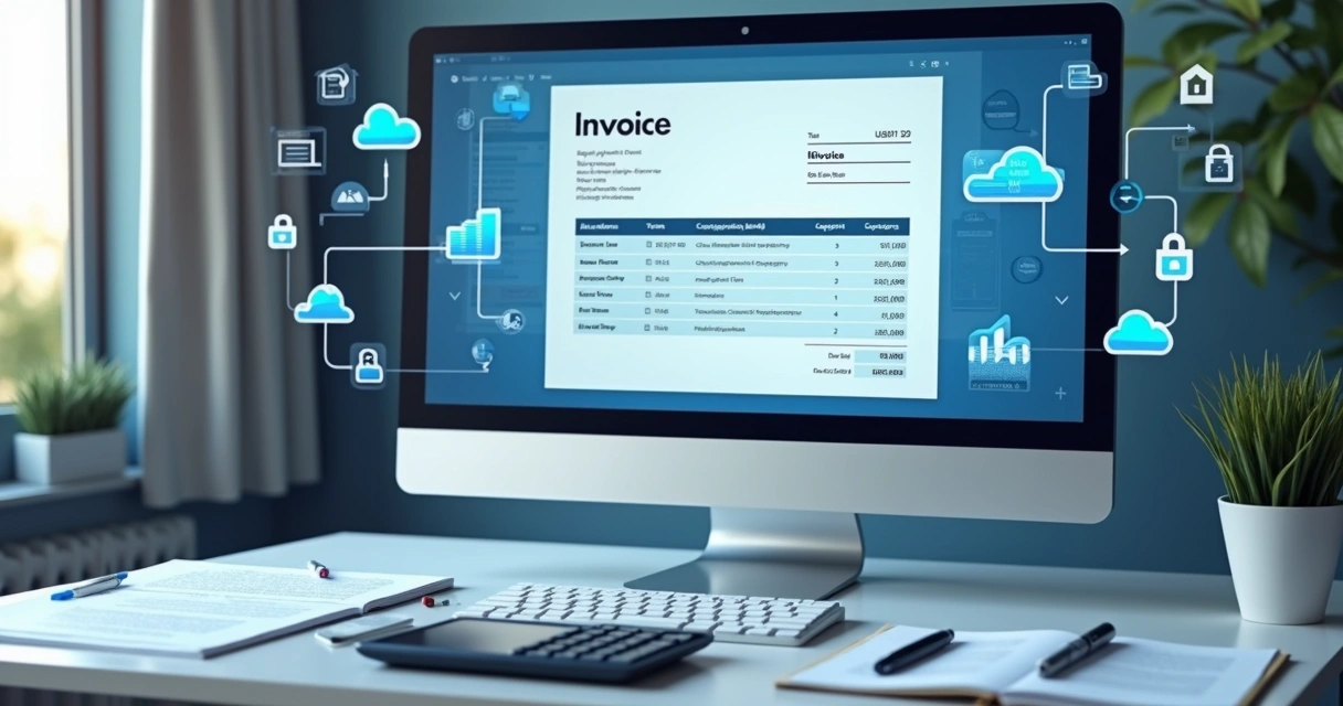 Tela de sistema de emissão de nota fiscal eletrônica com interface moderna 