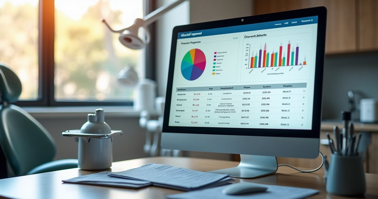 Interface de sistema odontológico mostrando gráfico financeiro na tela 