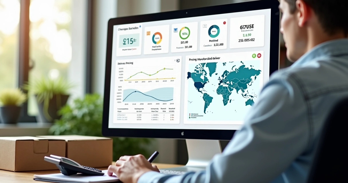 Tela com sistema de precificação automatizada e cálculo de frete