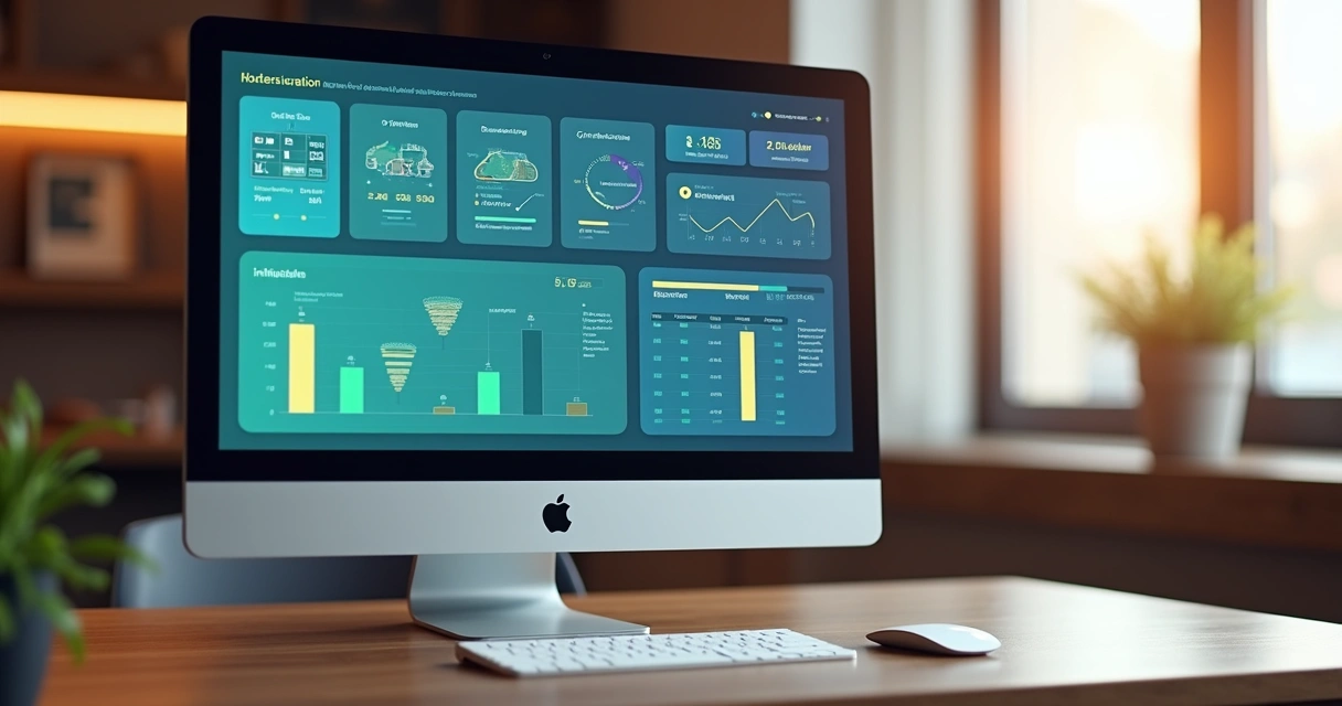 Tela de computador mostrando sistema de reservas de hotel com múltiplos canais 