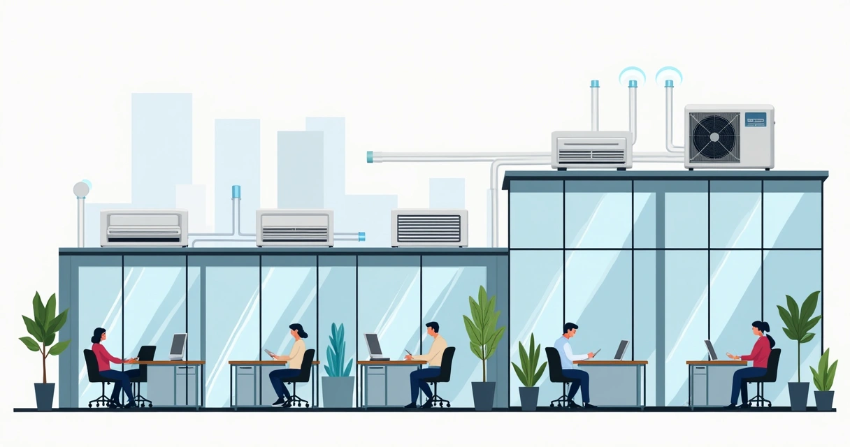 Sistema VRF instalado em ambiente corporativo 