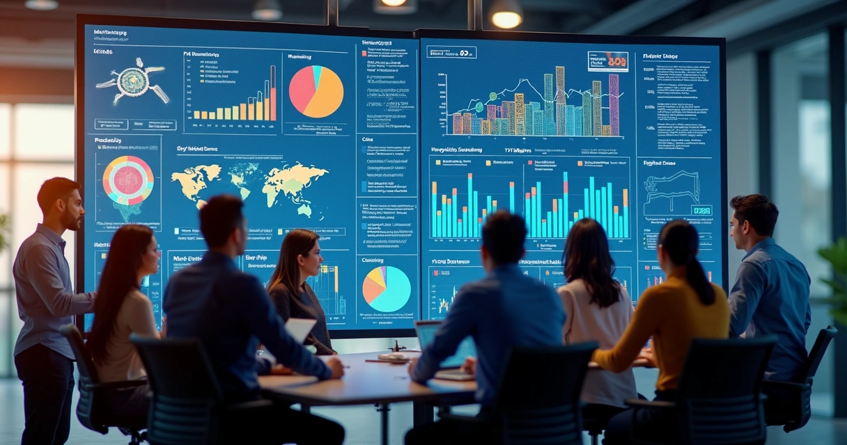 Painel com dados integrados de vendas, marketing e produto