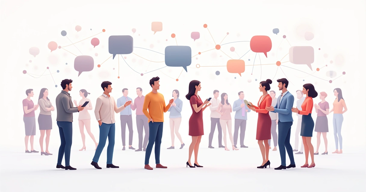 Conexões entre diferentes pessoas formando redes sistêmicas