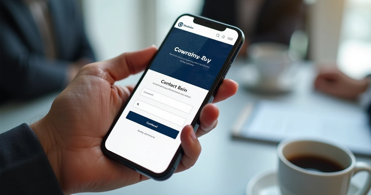 Navegação de site jurídico em um celular 