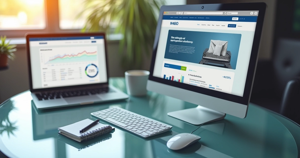 Site B2B exibido rapidamente em dispositivos móveis e desktop 