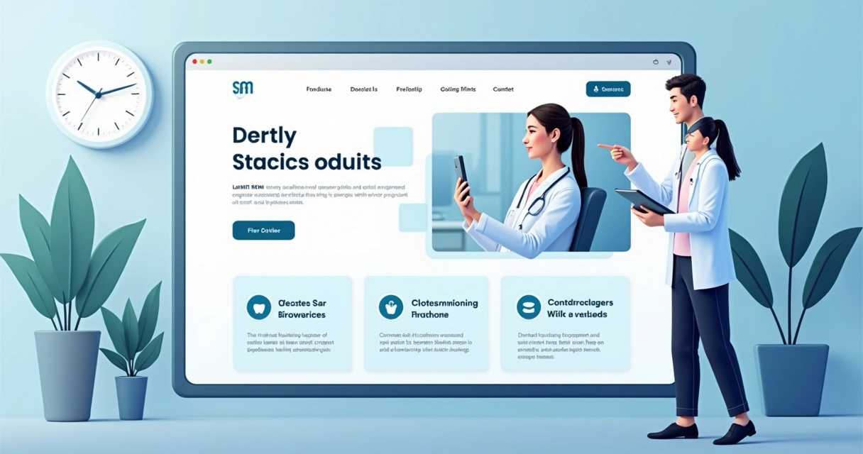 Site odontológico personalizado com IA, mostrando sugestões ao paciente 