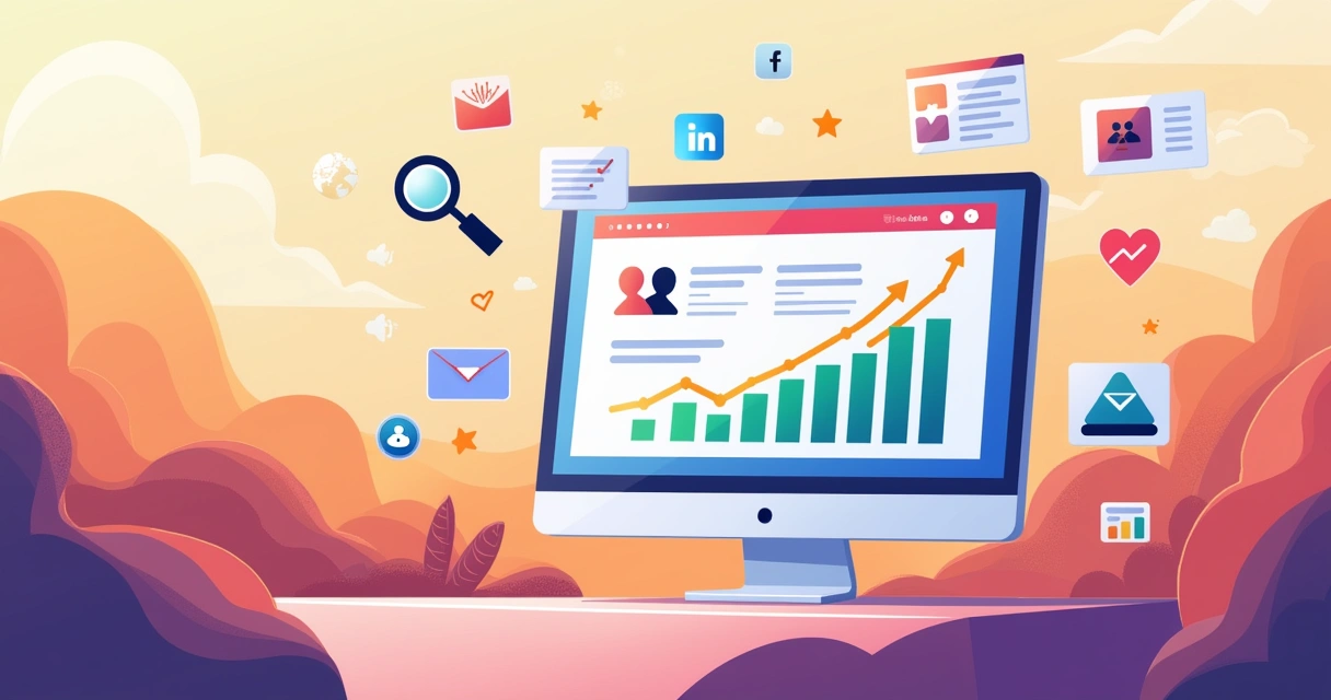 Representação artística de um site confiável para comprar seguidores, exibindo crescimento e suporte ao cliente.