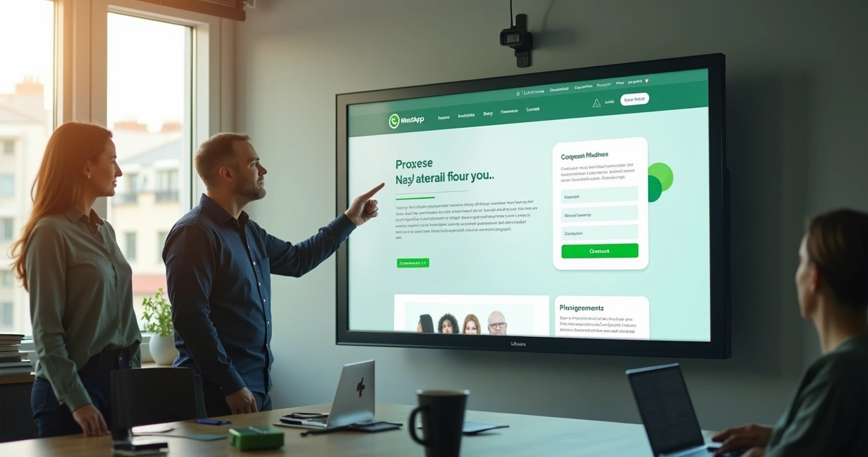 Site corporativo com destaque para botão de WhatsApp 
