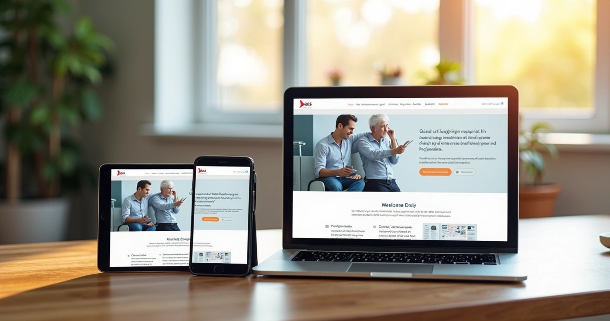Site sendo exibido em diferentes dispositivos 