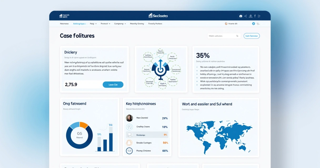 Case de empresa sendo exibido em site institucional 