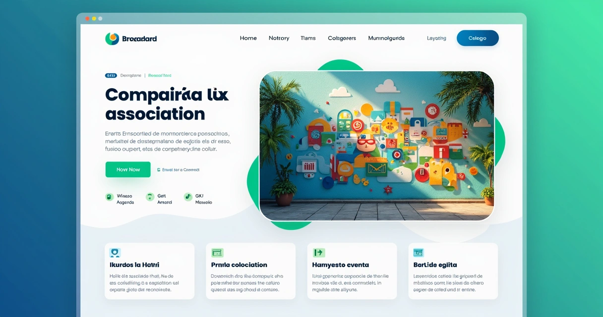 Página de site de entidade com mural e notícias 