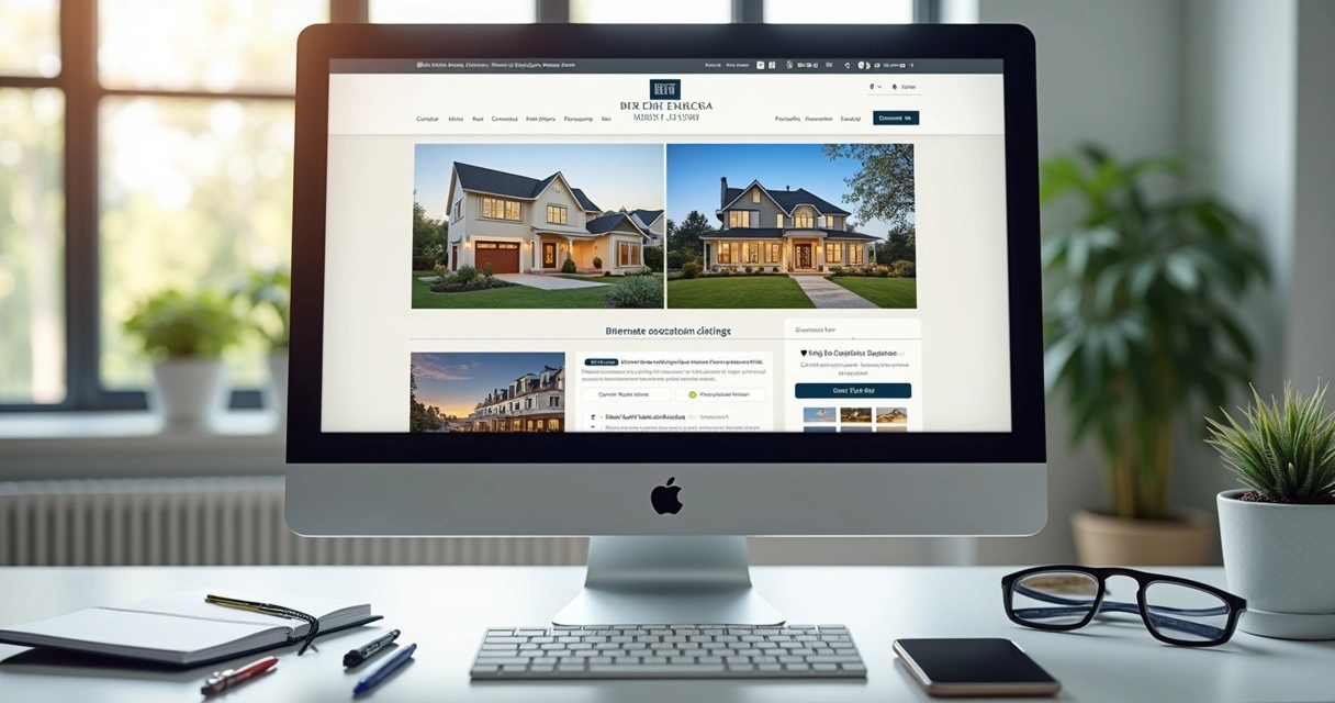 Tela de site imobiliário exclusivo com anúncios de um único corretor 