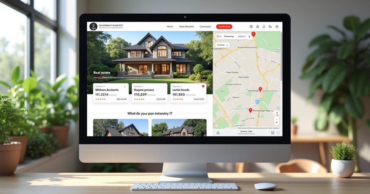 Site imobiliário personalizado com imóveis listados 