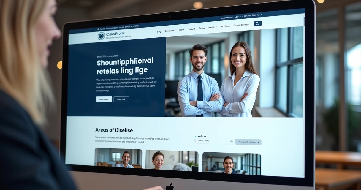 Site institucional jurídico com páginas múltiplas e menu 