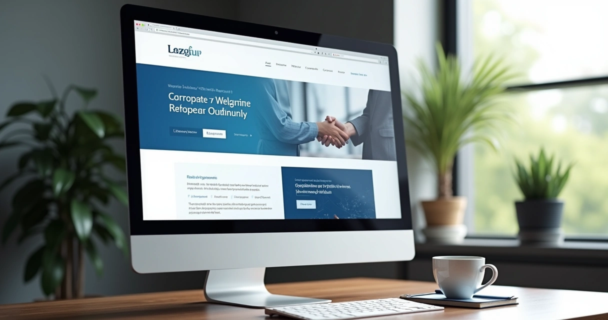 Layout de site institucional mostrando navegação clara e botões de fácil acesso 