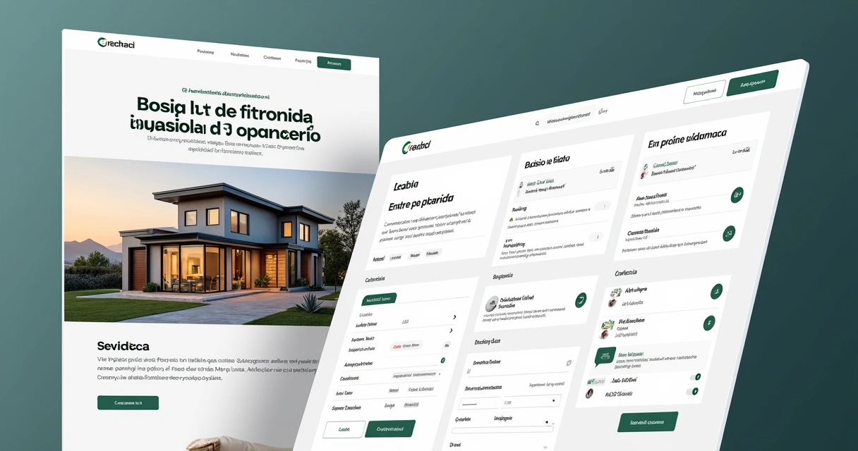 Página de site imobiliário com CRM integrado 