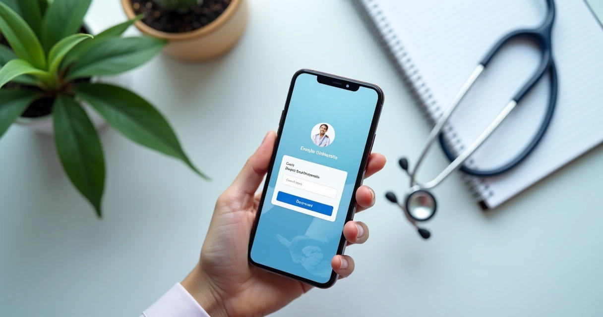 Site médico aberto no celular com botão de agendamento 
