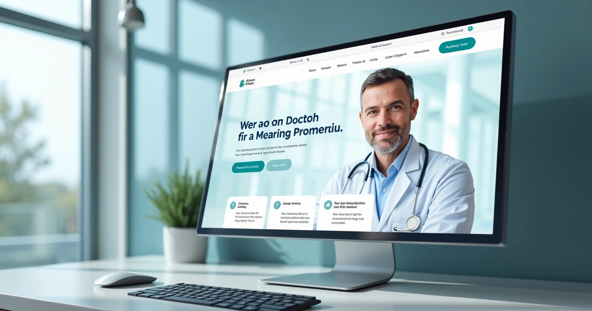 Página de site médico moderno com blog e agendamento online 