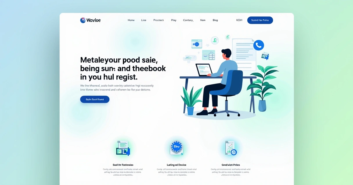 Layout limpo de site moderno com menu, banner e sessão de produtos 