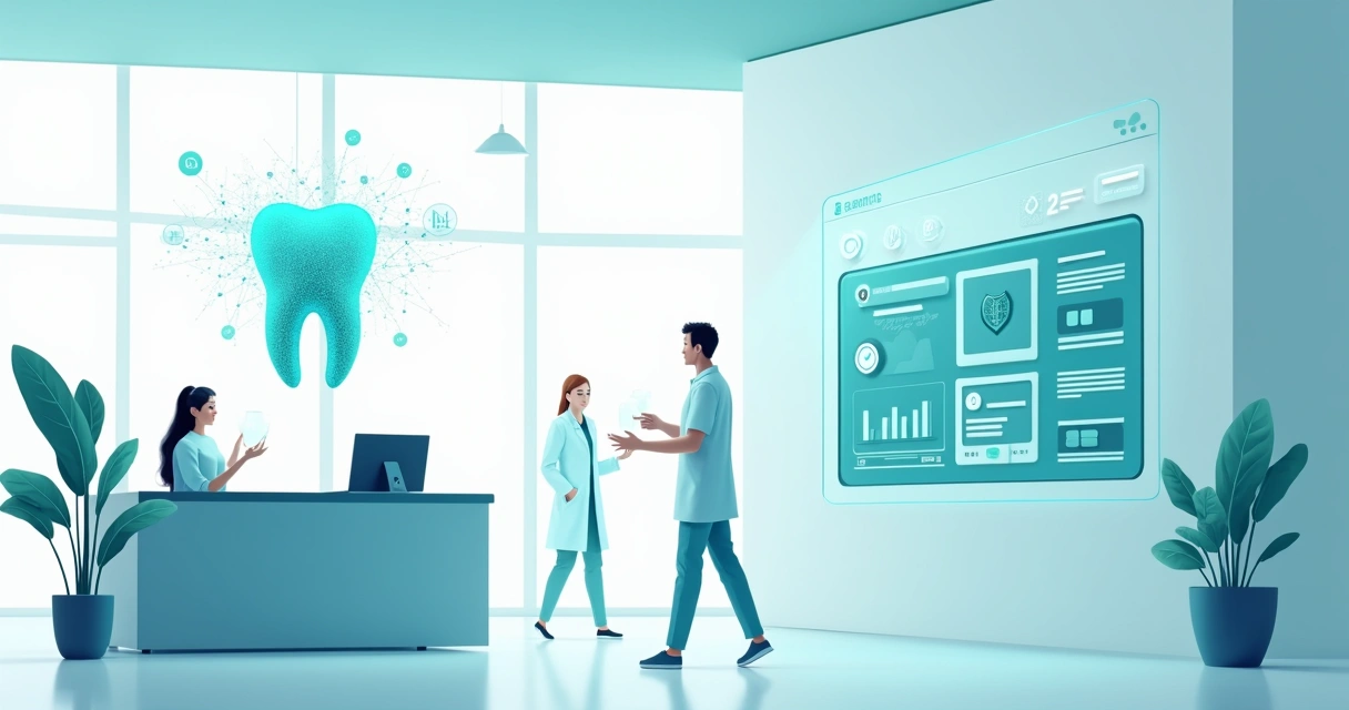 Clínica odontológica moderna mostrando integração entre site e inteligência artificial 
