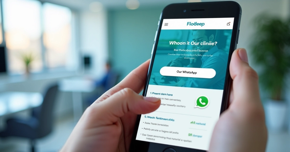 Site de clínica odontológica aberto no celular 