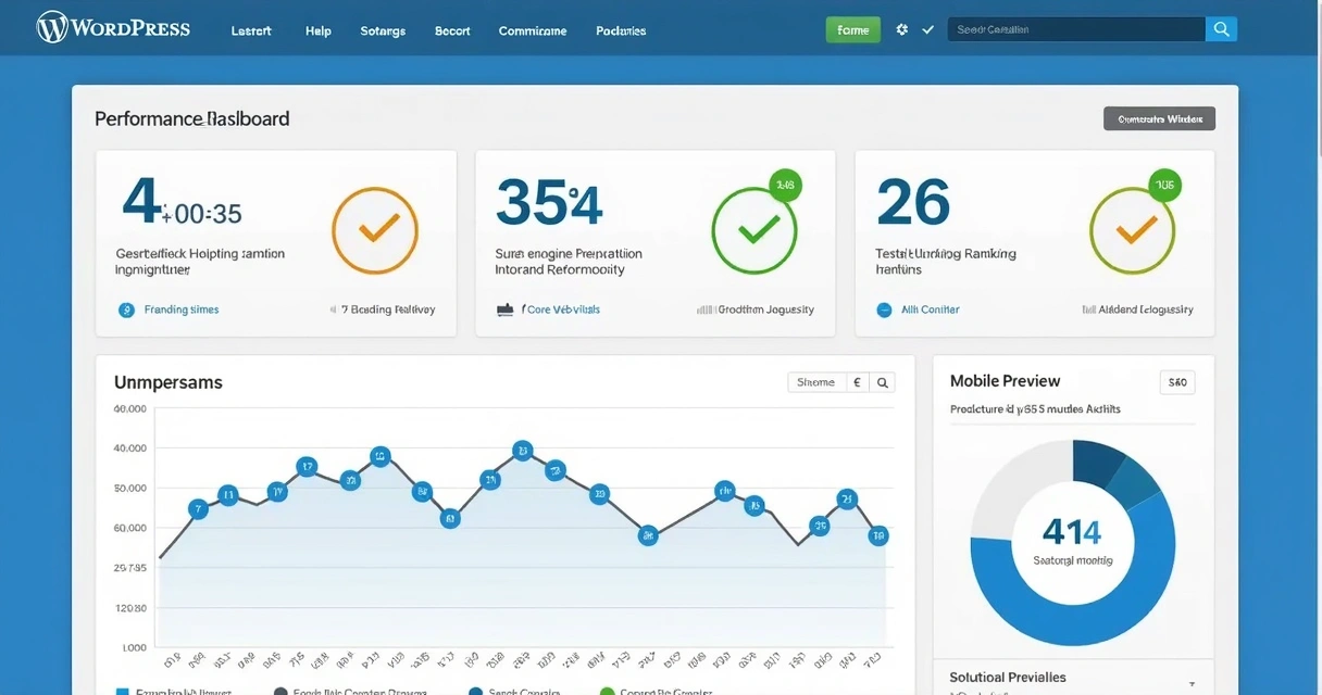 Painel de análise de site WordPress otimizado para o Google. 