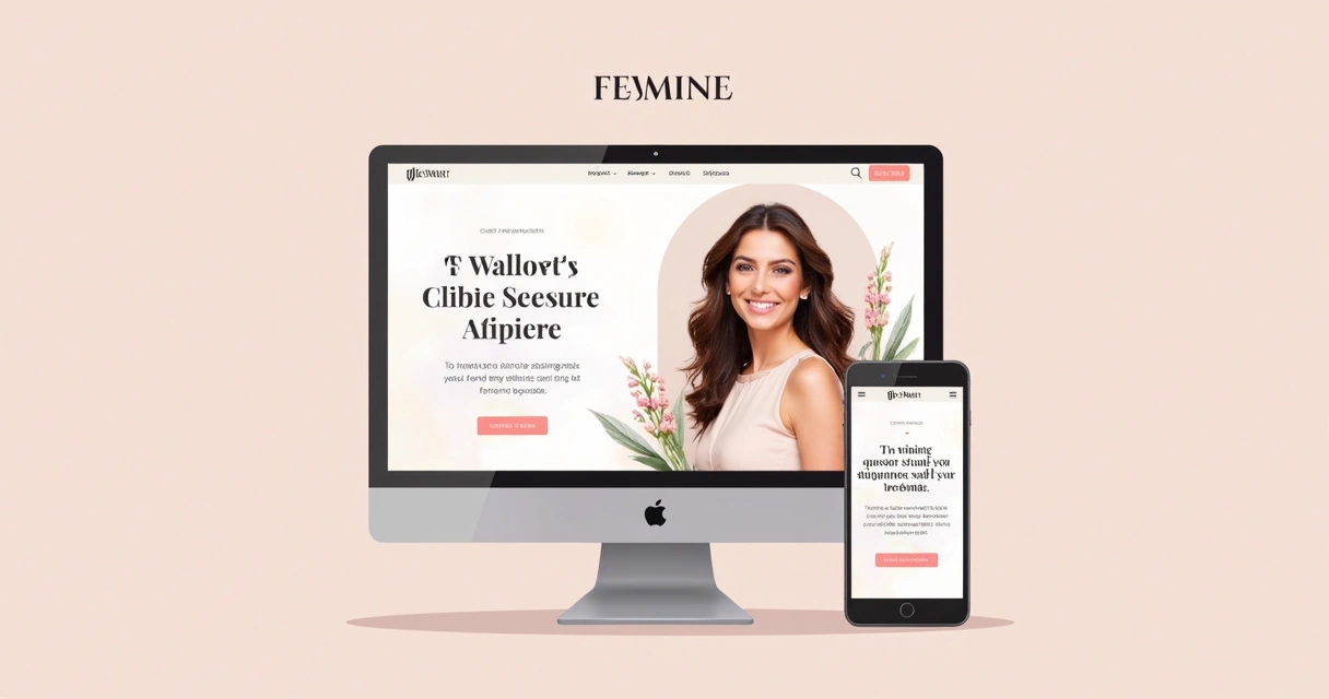Site personalizado para marca feminina, layout claro e amigável 