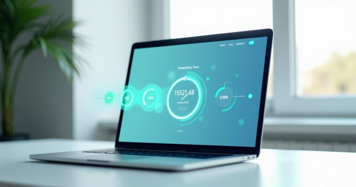 Layout de site carregando rapidamente em notebook moderno 