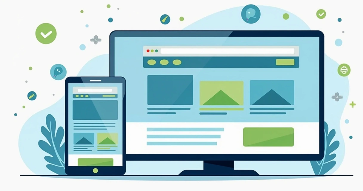 Navegação de site profissional em celular e TV 
